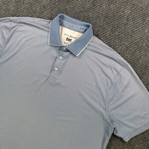 Hickey Freeman Golf Polo Men XXL Blue Geometric Starburst Short Sleeve Shirt 2XL